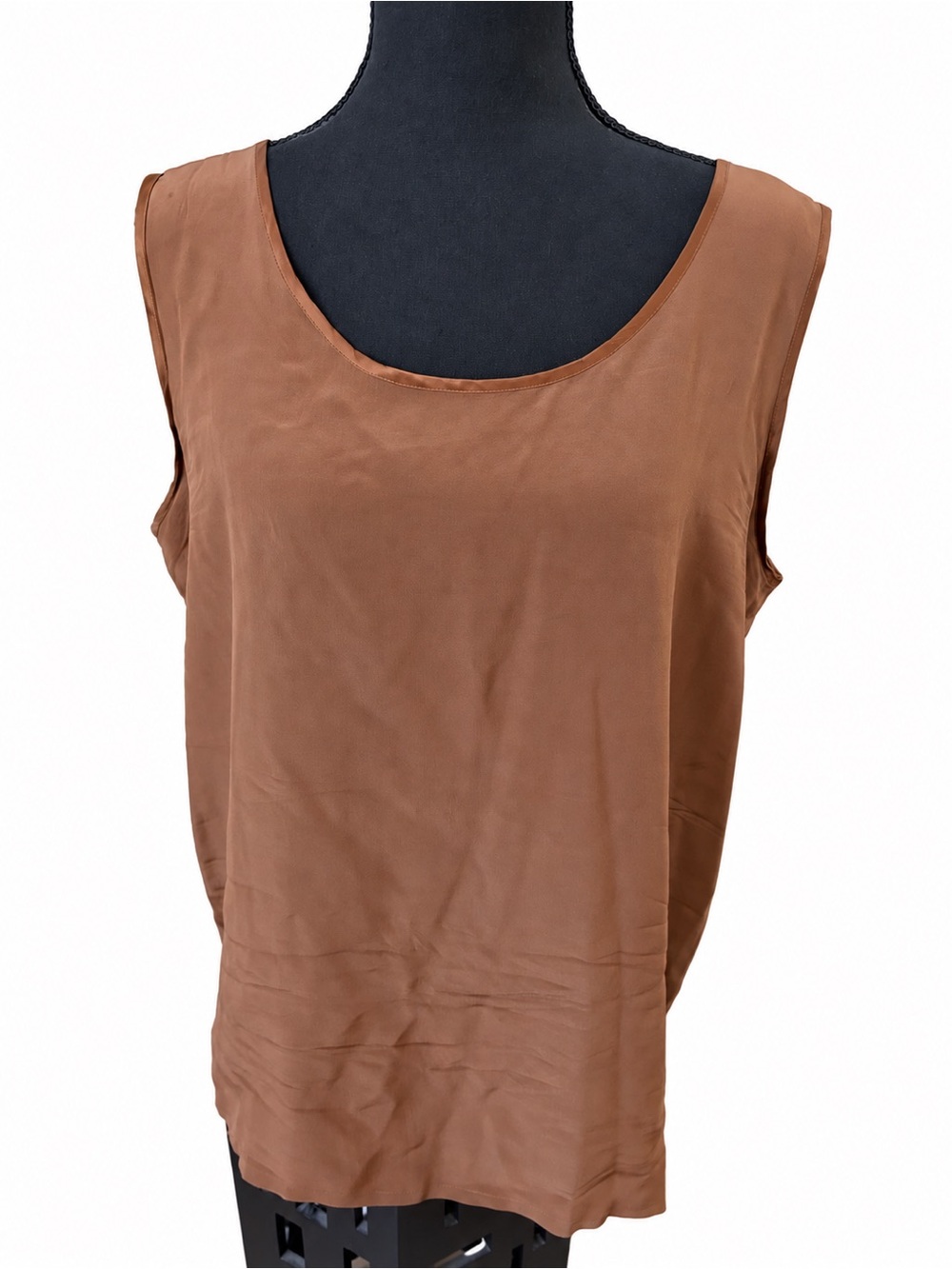 Giovannini Collection 100% Silk Brown Sleeveless Tunic Top